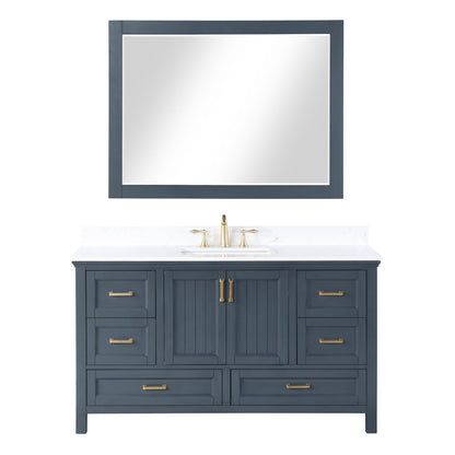 Altair Designs 60" single vanity with top - 538060S-WH-AW-NM