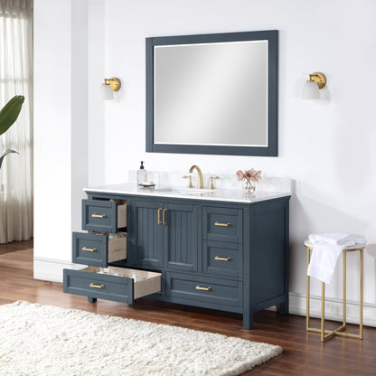 Altair Designs 60" single vanity with top - 538060S-WH-AW-NM