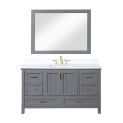 Altair Designs 60" single vanity with top - 538060S-WH-AW-NM
