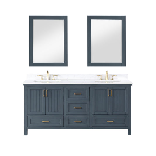 Altair Designs Isla 72" double vanity with top - 538072-CB-AW-NM