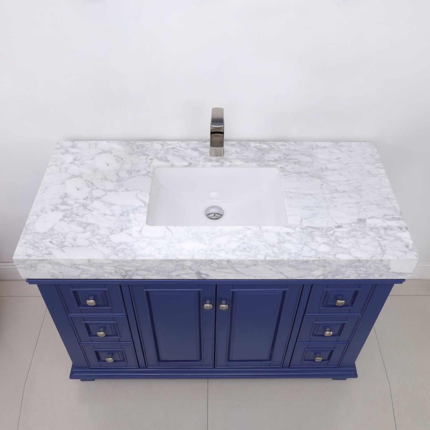 Altair Designs 48" single vanity with top - 539048-WH-CA-NM