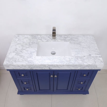 Altair Designs 48" single vanity with top - 539048-WH-CA-NM