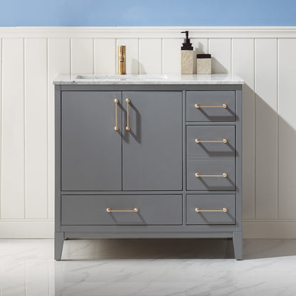 Altair Designs 36" single vanity with top - 541036-WH-CA-NM