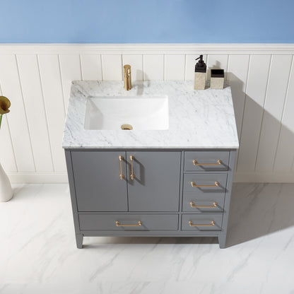 Altair Designs 36" single vanity with top - 541036-WH-CA-NM