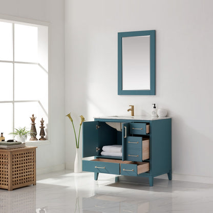 Altair Designs 36" single vanity with top - 541036-WH-CA-NM