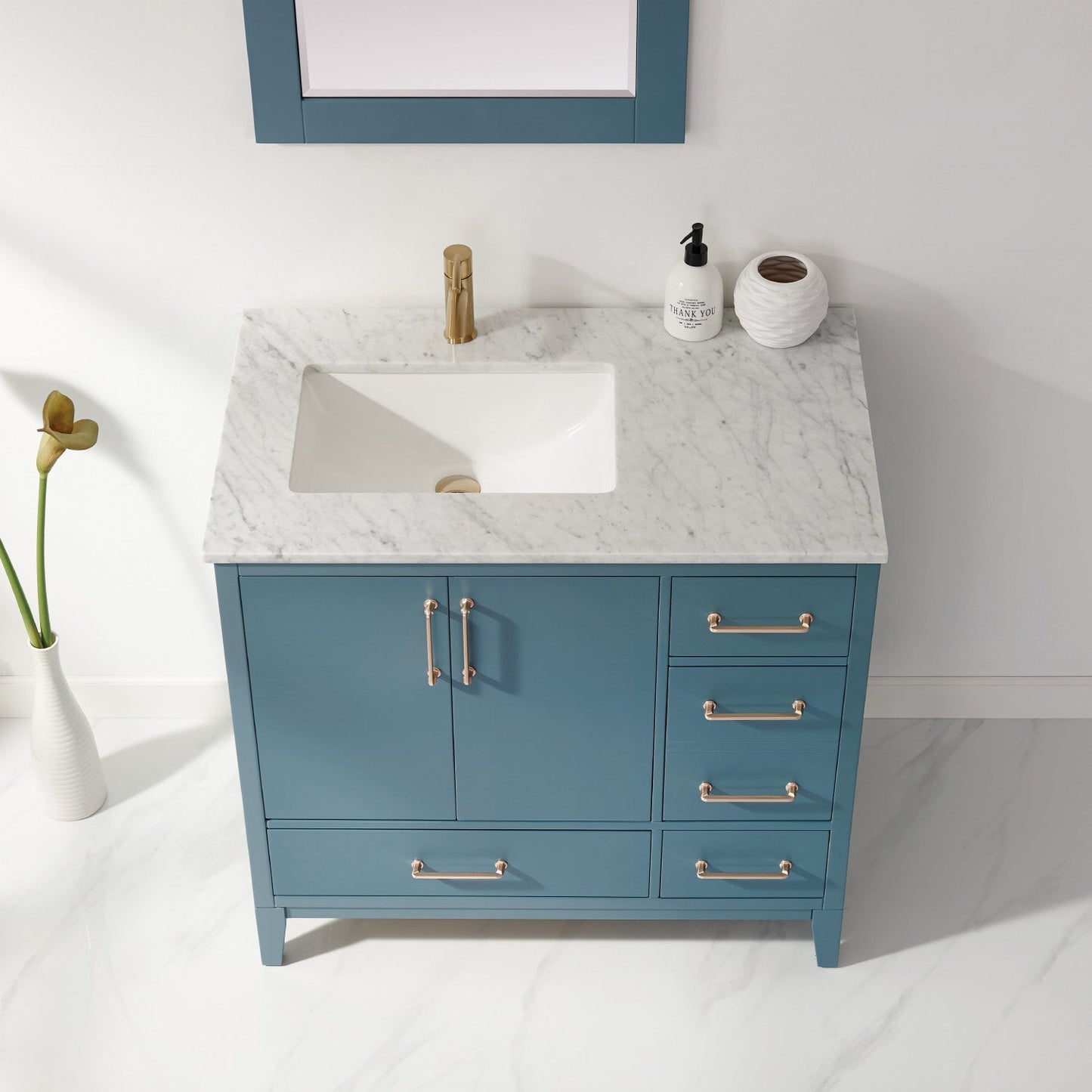 Altair Designs 36" single vanity with top - 541036-WH-CA-NM