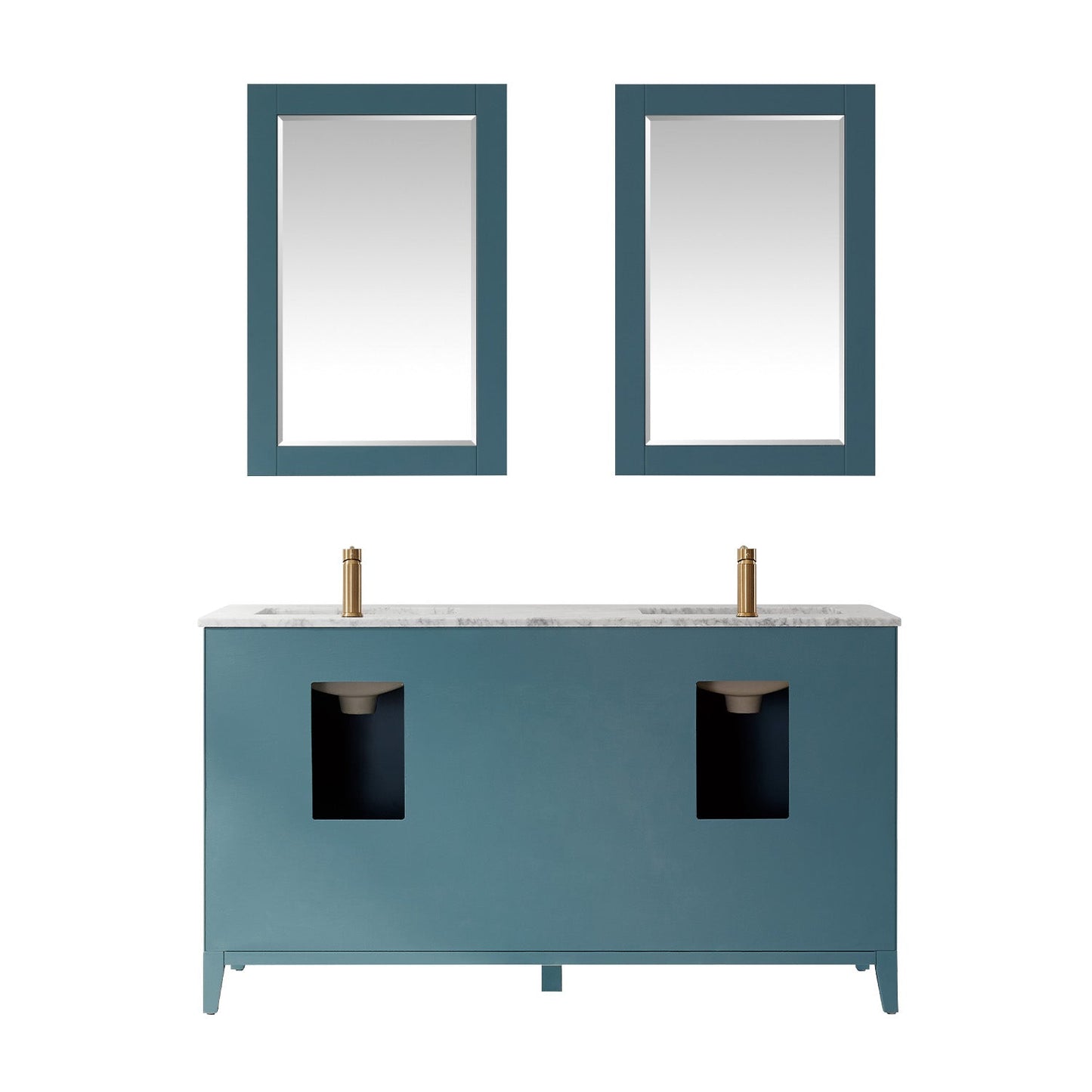 Altair Designs 60" double vanity with top - 541060-WH-CA-NM