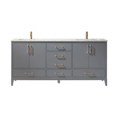 Altair Designs 72" double vanity with top - 541072-WH-CA-NM