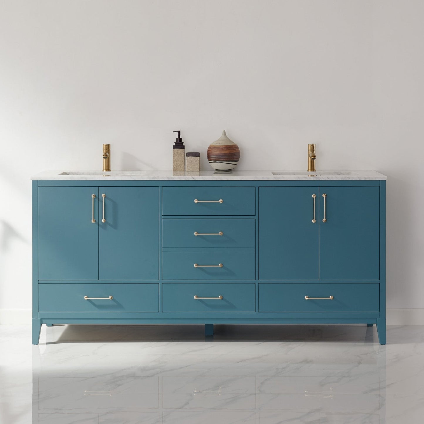 Altair Designs 72" double vanity with top - 541072-WH-CA-NM