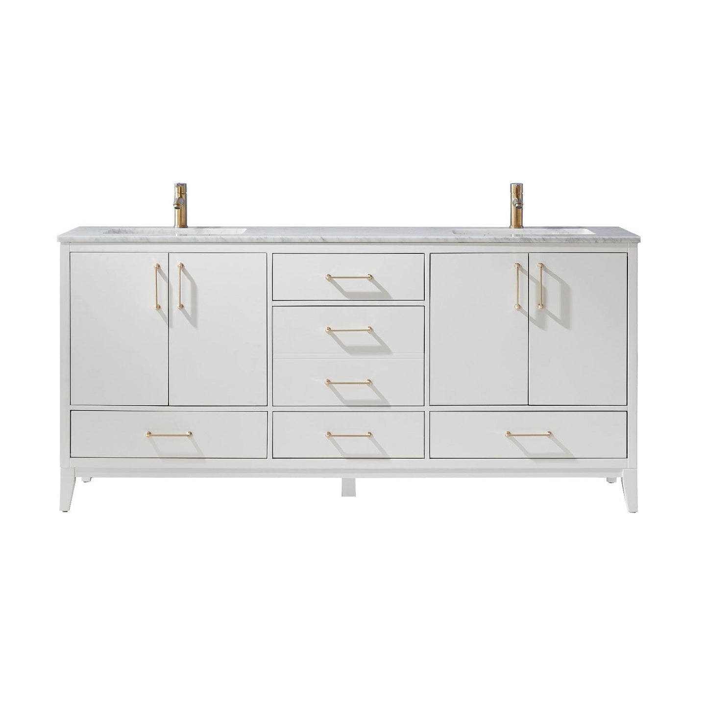 Altair Designs 72" double vanity with top - 541072-WH-CA-NM