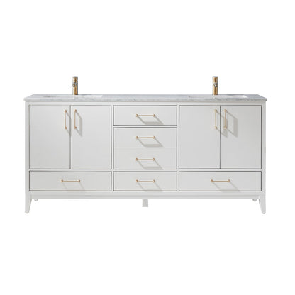 Altair Designs 72" double vanity with top - 541072-WH-CA-NM