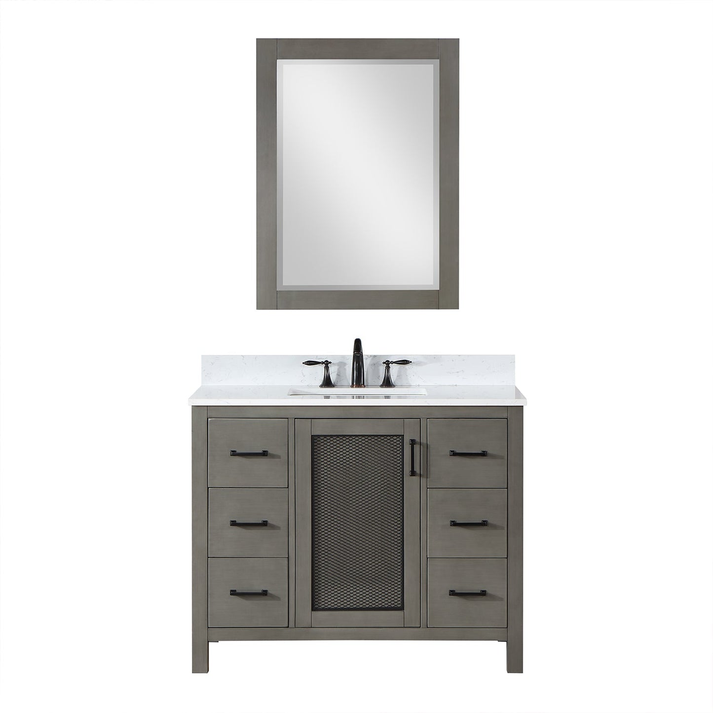 Altair Designs 42" single vanity with top - 542042-GP-AW-NM
