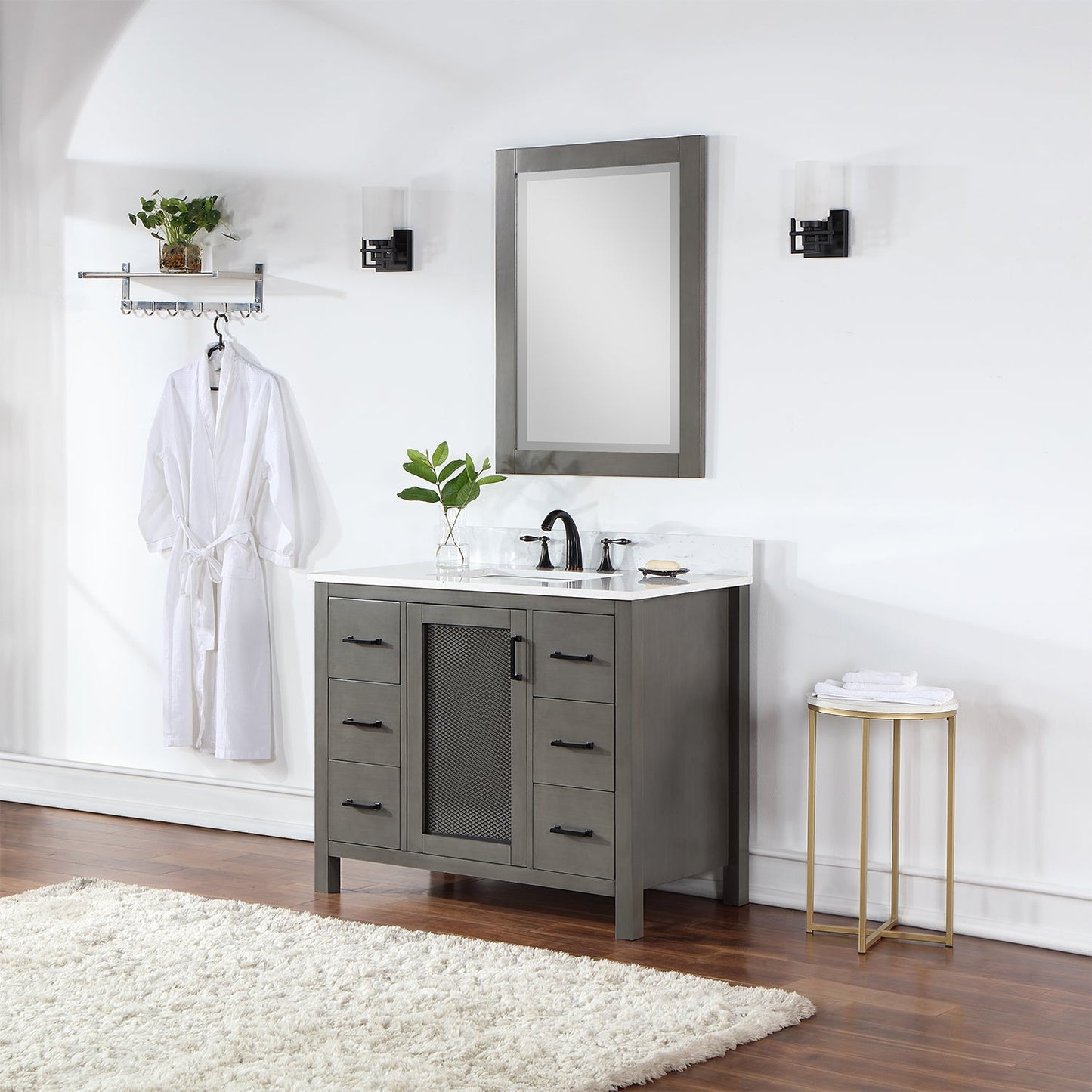 Altair Designs 42" single vanity with top - 542042-GP-AW-NM