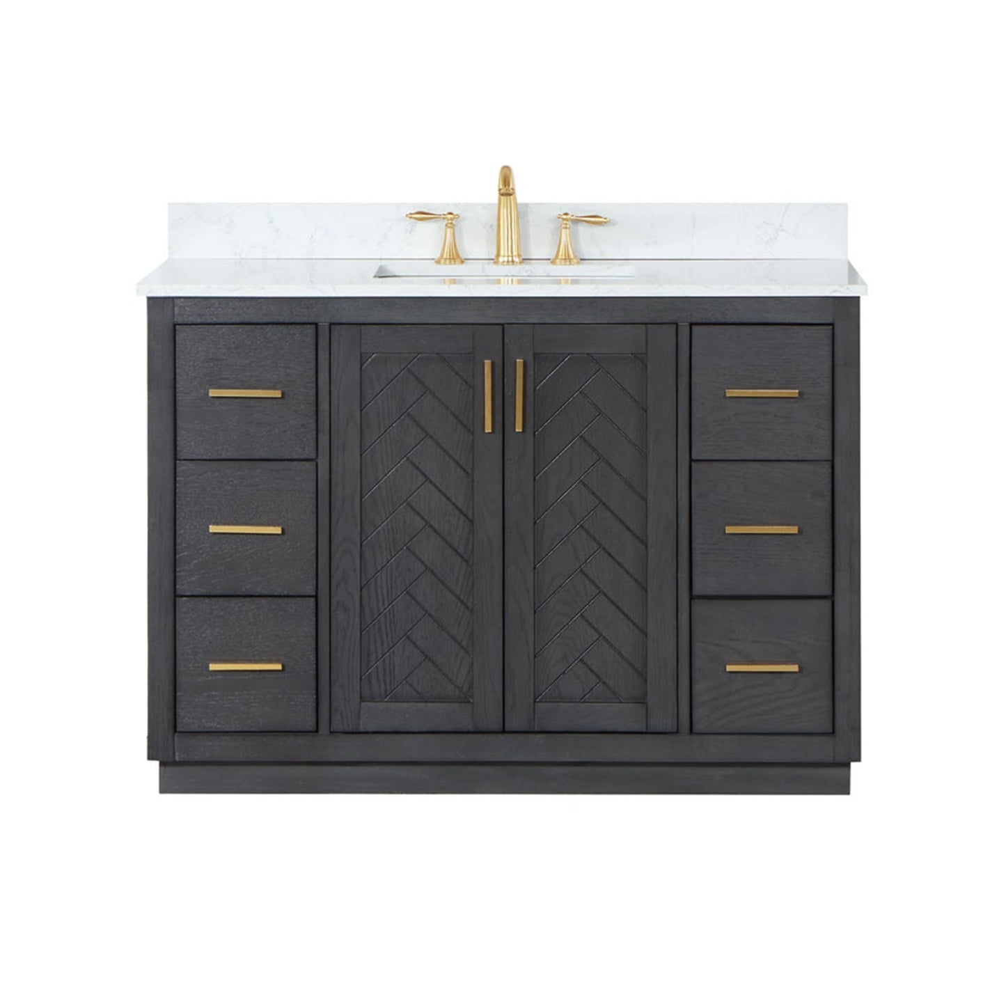 Altair Designs Gazsi 48" single vanity with top - 543048-BN-GW-NM