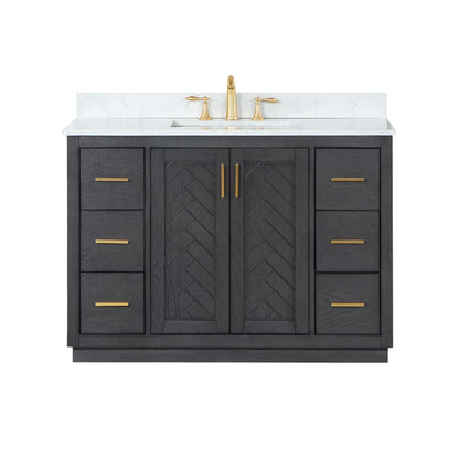 Altair Designs Gazsi 48" single vanity with top - 543048-BN-GW-NM