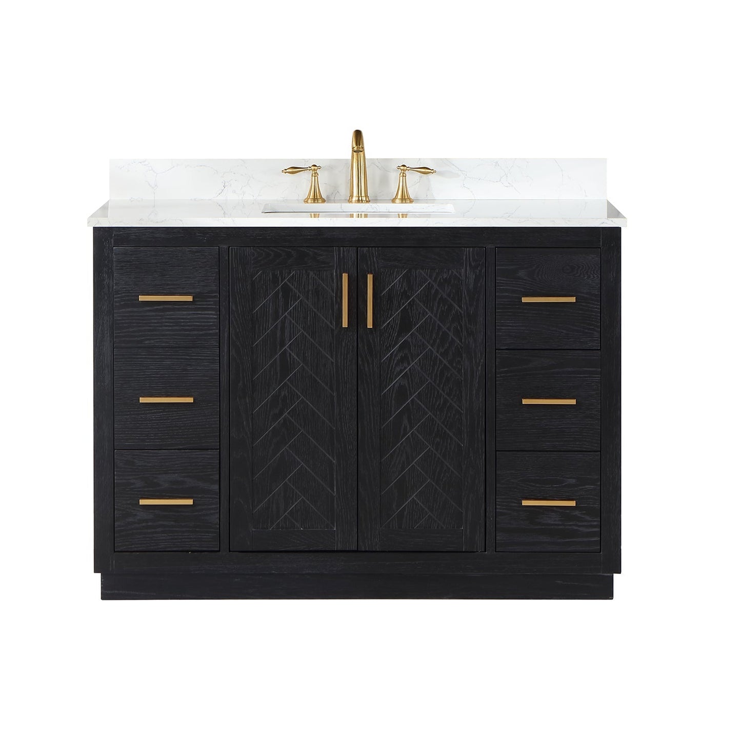 Altair Designs Gazsi 48" single vanity with top - 543048-BN-GW-NM