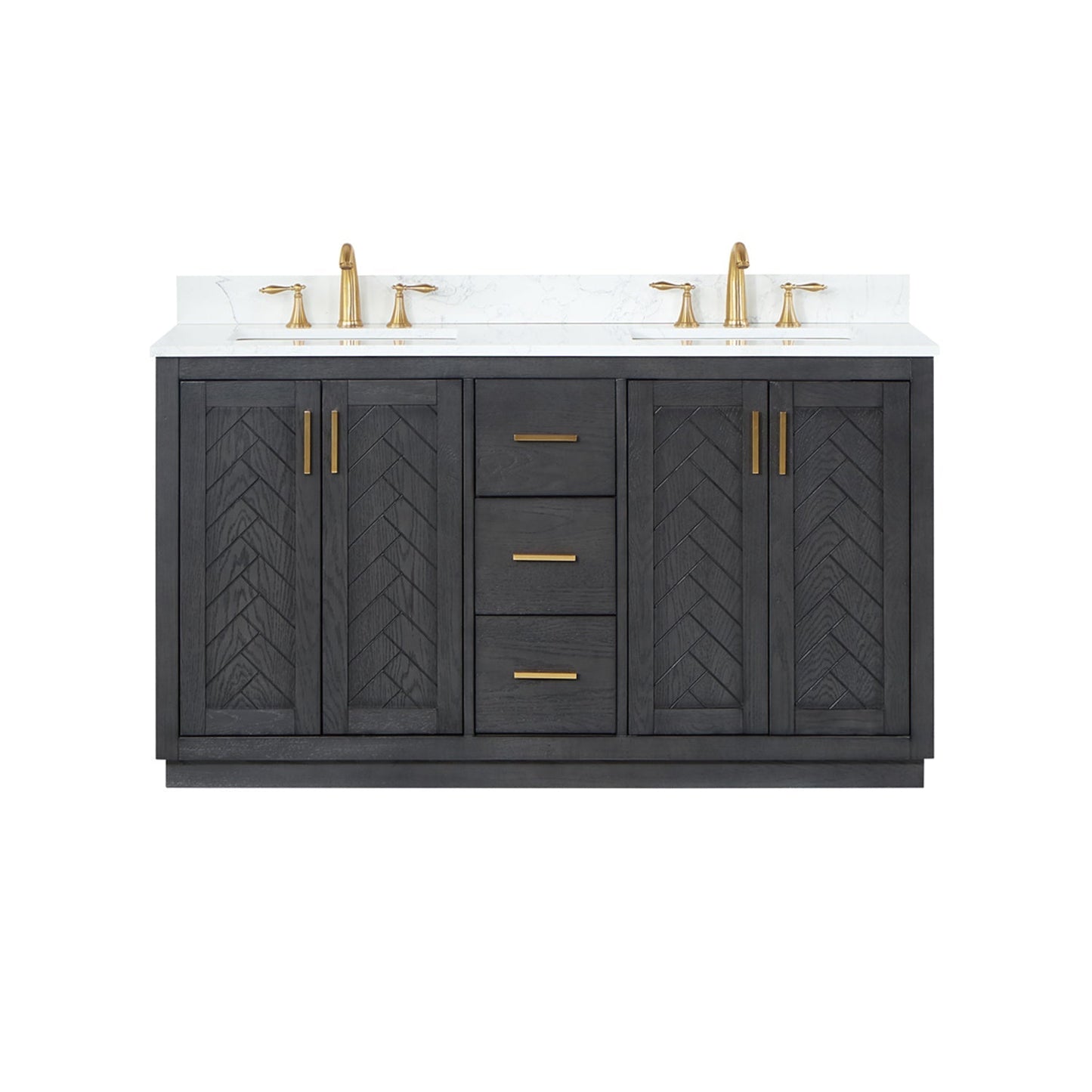 Altair Designs Gazsi 60" double vanity with top - 543060-BN-GW-NM