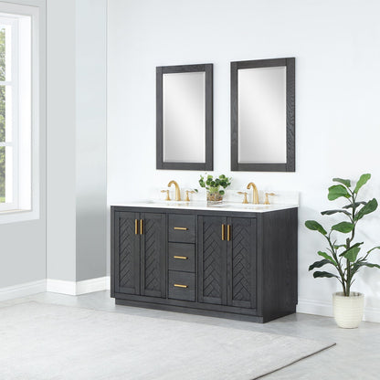 Altair Designs Gazsi 60" double vanity with top - 543060-BN-GW-NM