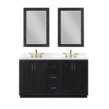 Altair Designs Gazsi 60" double vanity with top - 543060-BN-GW-NM