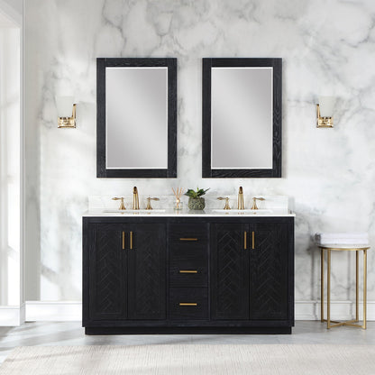 Altair Designs Gazsi 60" double vanity with top - 543060-BN-GW-NM