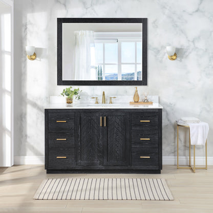 Altair Designs Gazsi 60" single vanity with top - 543060S-BO-GW-NM