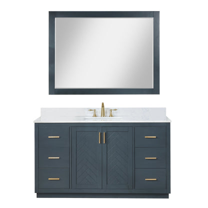 Altair Designs Gazsi 60" single vanity with top - 543060S-BO-GW-NM