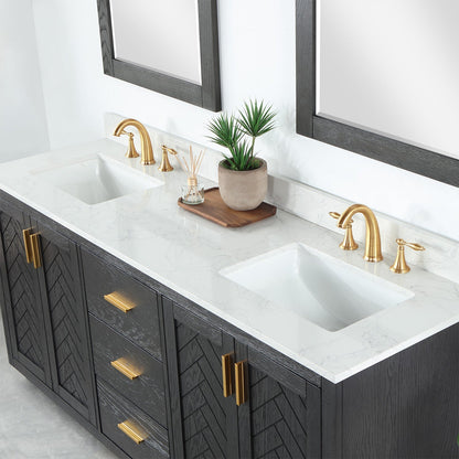 Altair Designs Gazsi 72" double vanity with top - 543072-BN-GW-NM