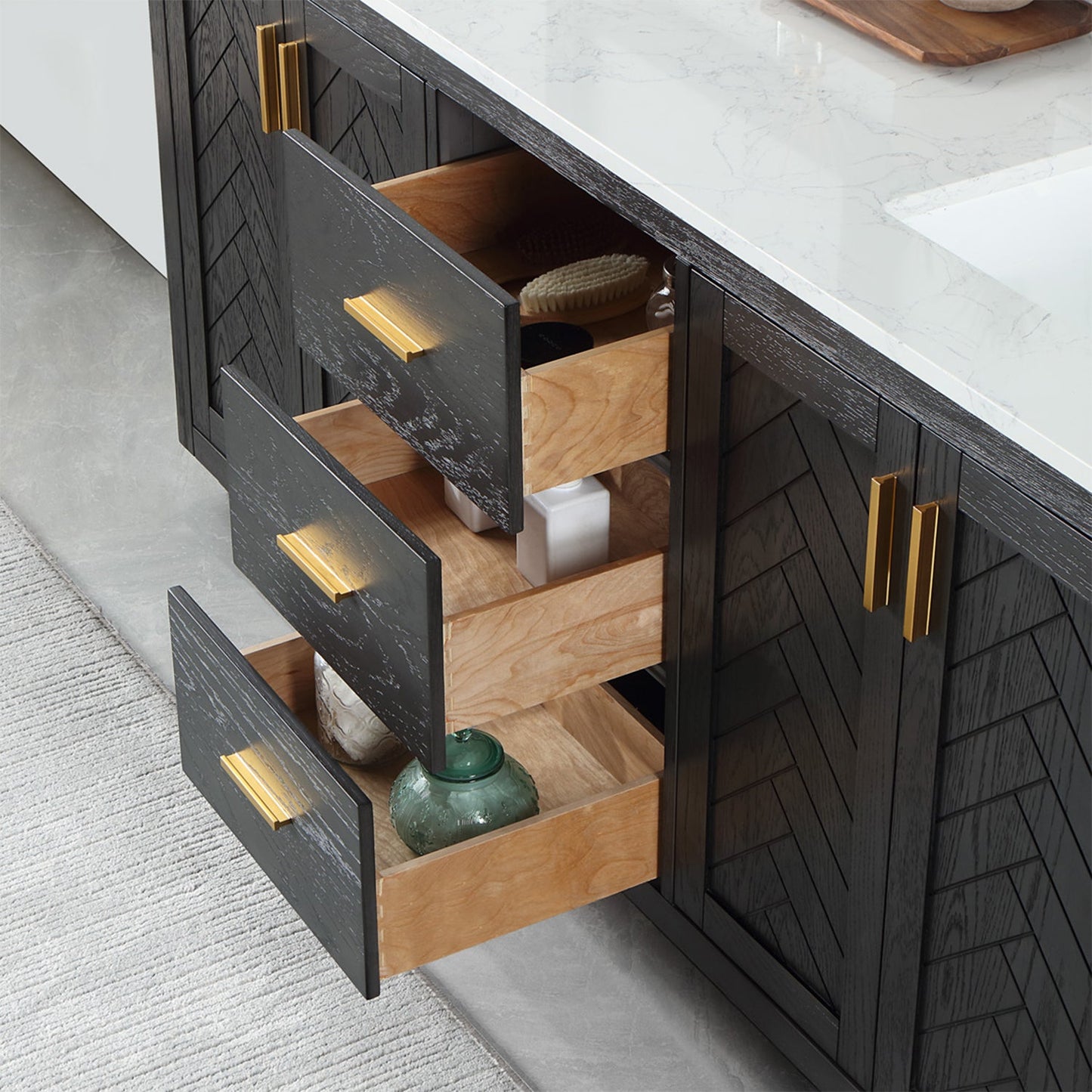 Altair Designs Gazsi 72" double vanity with top - 543072-BN-GW-NM