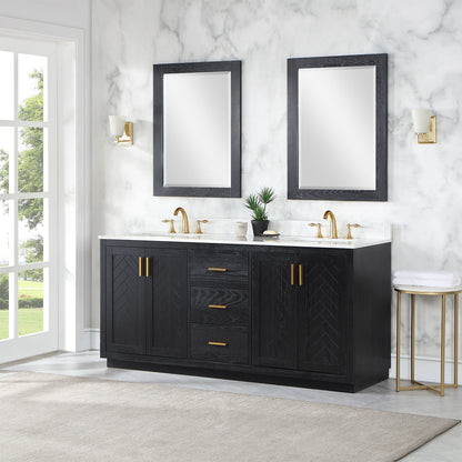 Altair Designs Gazsi 72" double vanity with top - 543072-BN-GW-NM