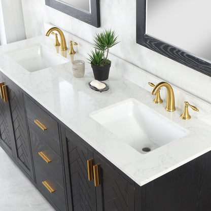 Altair Designs Gazsi 72" double vanity with top - 543072-BN-GW-NM