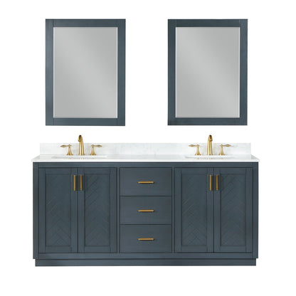 Altair Designs Gazsi 72" double vanity with top - 543072-BN-GW-NM