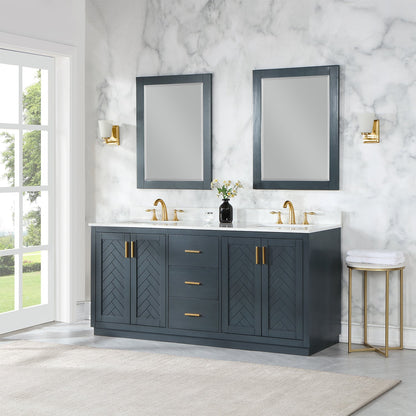 Altair Designs Gazsi 72" double vanity with top - 543072-BN-GW-NM