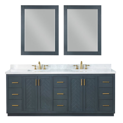 Altair Designs Gazsi 84" double vanity with top - 543084-BO-GW-NM