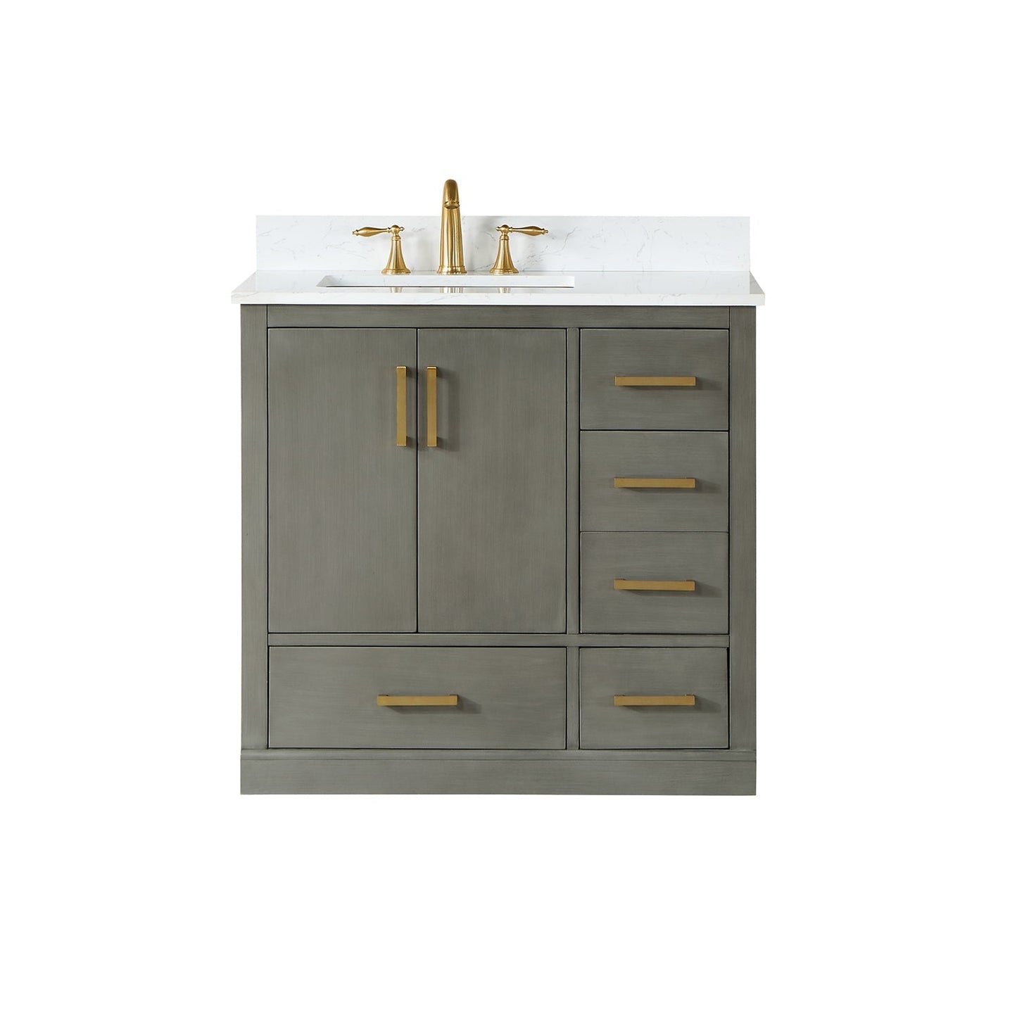 Altair Designs Monna 36" single vanity with top - 544036-WH-CG-NM