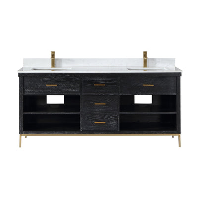 Altair Designs 72" double vanity with top - 545072-WH-AW-NM