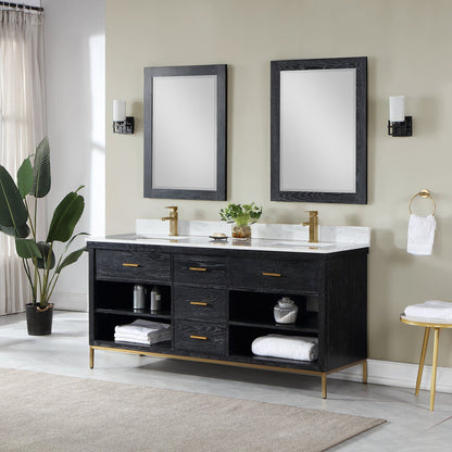 Altair Designs 72" double vanity with top - 545072-WH-AW-NM
