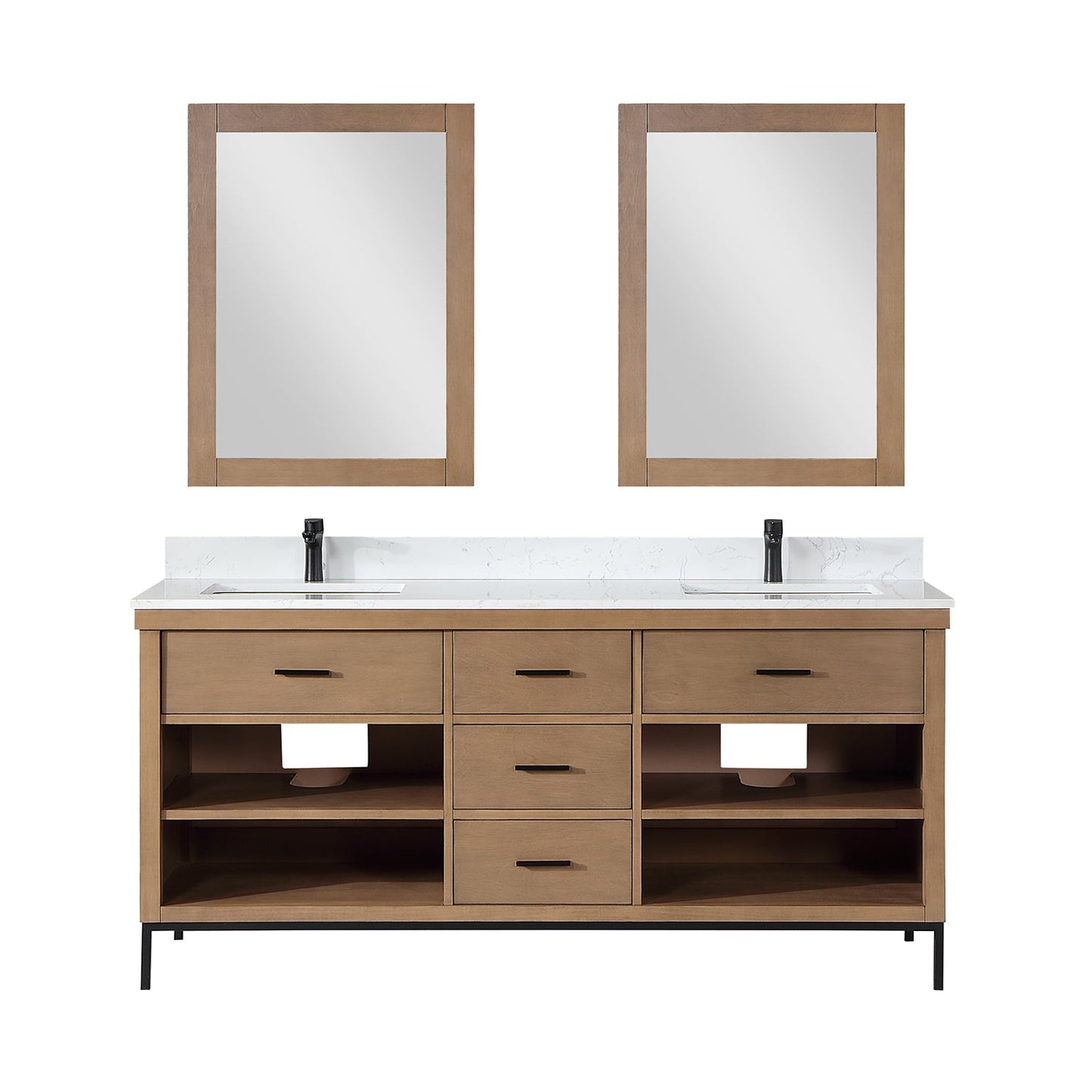Altair Designs 72" double vanity with top - 545072-WH-AW-NM