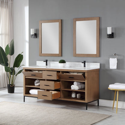 Altair Designs 72" double vanity with top - 545072-WH-AW-NM