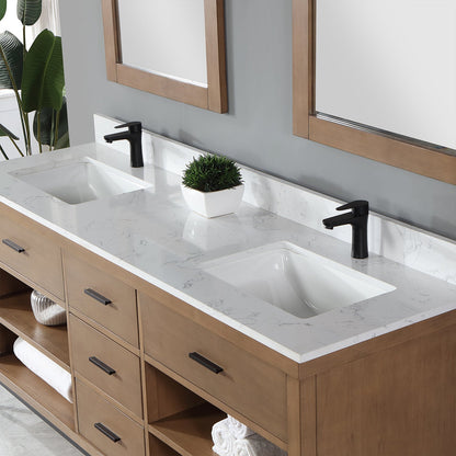 Altair Designs 72" double vanity with top - 545072-WH-AW-NM