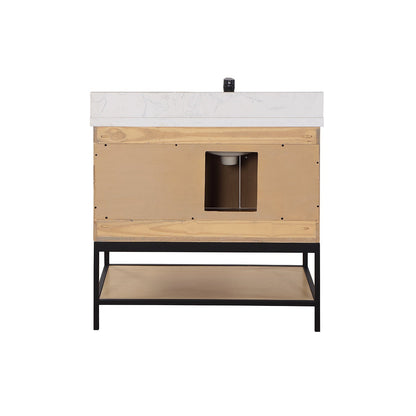 Altair Designs 36" single vanity with top - 546036-WO-GW-NM