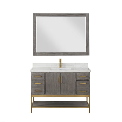 Altair Designs 48" single vanity with top - 546048-WO-GW-NM