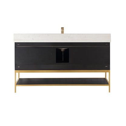 Altair Designs 60" single vanity with top - 546060S-WO-GW-NM