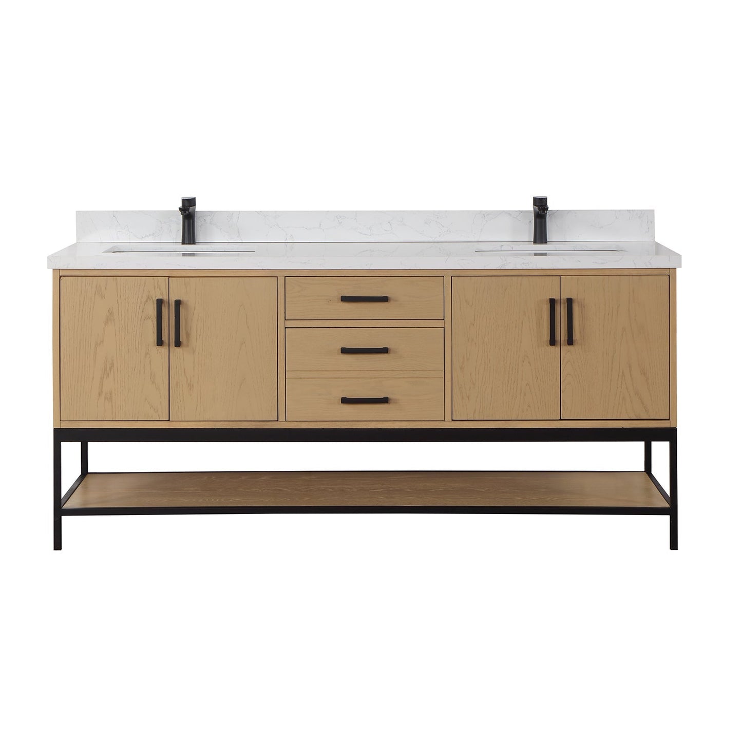 Altair Designs 72" double vanity with top - 546072-WO-GW-NM
