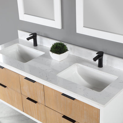 Altair Designs 60" double vanity with top - 547060-WP-AW-NM
