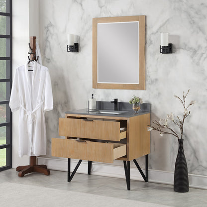 Altair Designs 36" single vanity with top - 548036-WP-CG-NM