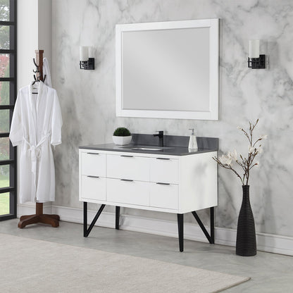 Altair Designs 48" single vanity with top - 548048-WP-CG-NM