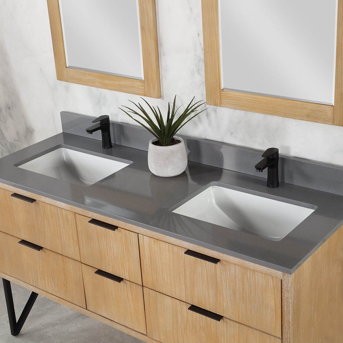 Altair Designs 60" double vanity with top - 548060-WP-CG-NM