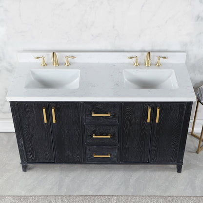 Altair Designs 60" double vanity with top - 549060-BO-AW-NM