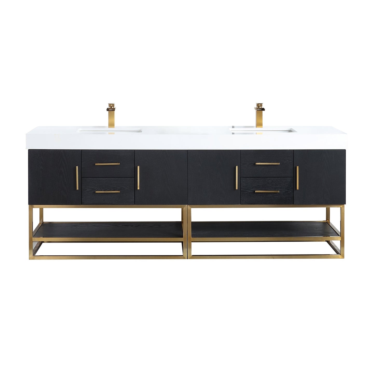 Altair Designs Bianco 72"/84" double vanity with top - 552072G-BO-WH-NM