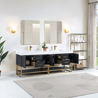 Altair Designs Bianco 72"/84" double vanity with top - 552072G-BO-WH-NM